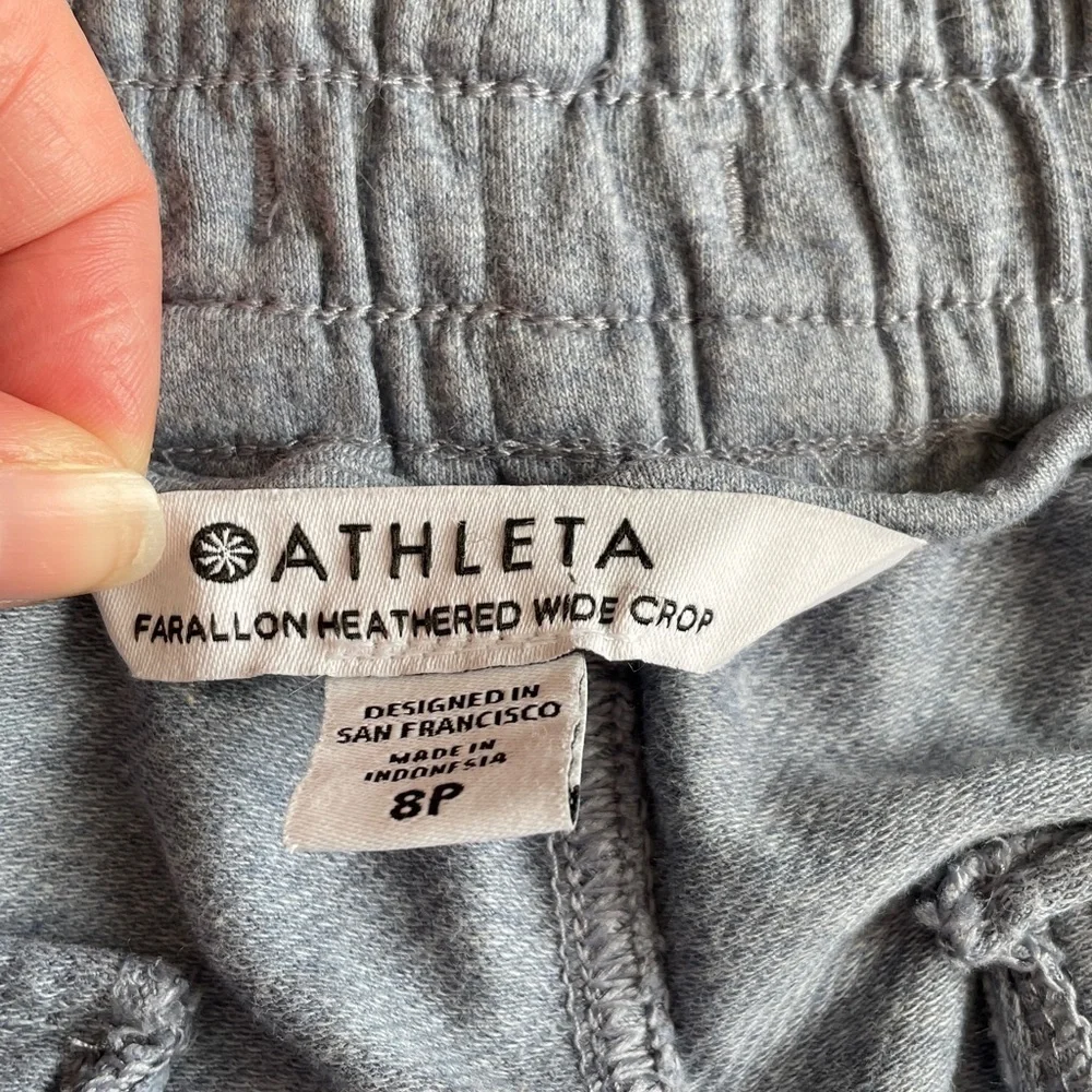 Athleta Farralon Heathered Wide leg Gaucho Culotte Drawstring Pants size 8